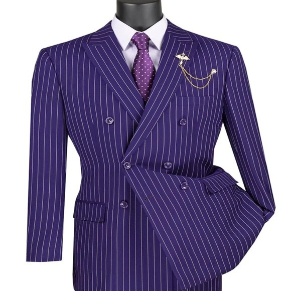 1920s Mens Suit - 1920s Mens Outfit - 1920s costume Bold Pinstripe Wide Suit in - Picture 1 of 2